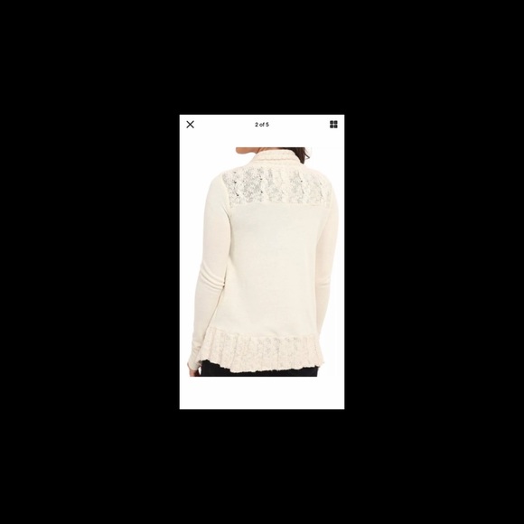 Cardigan Sweater Yoga Knit SOFT Lucky Lotus Small Tunic Open - Picture 2 of 3